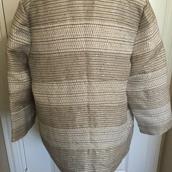 Chico’s Sz 2 Gold Silver Blazer Jacket Holiday - Picture 5 of 8